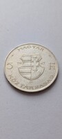Kossuth, Ezüst 5 Forint 1947-es, rövid hajas változat, Ritkább !