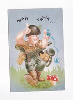 K:12 Már Telik képeslap /Humoros retro katona lap/