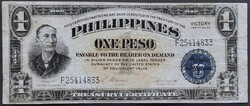 Nyomdahibás! Fülöp Szigetek 1 Peso 1944, F+.