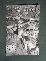 Képeslap,Sopron,Tanácsháza,tűztorony látkép,részlet,1967-