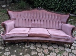 Neobarokk armchair set with velvet upholstery for sale