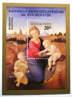 B164 / 1983 Festmény - Raffaello blokk postatiszta