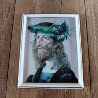 Régi Hollóházi Szász Endre porcelán falidísz