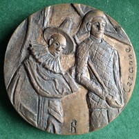 Debreceni Farkas István: Cezanne, bronz érem, plakett, kisplasztika