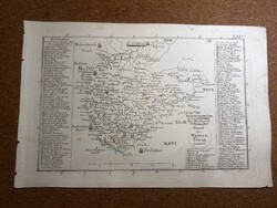 Vas vármegye térképe II. Vendvidék Korabinszky 1805. Atlas Regni Hungariae.