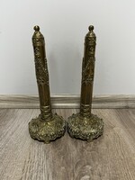 Antik 19. századi gyertyatartó pár – díszes, neogótikus stílusban ( 1 Forintról indul a licit )