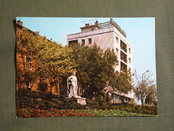Képeslap,Várpalota,Bányász szobor látkép,részlet, 1977-