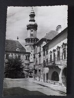 Régi képeslap Sopron Storno ház a Tűztoronnyal 1964