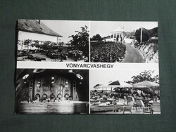 Képeslap,Vonyarcvashegy,mozaik,Helikon Taverna borozó,étterem látkép,részlet, 1977-