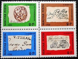 S2781a-d /  1972 Bélyegnap  blokk bélyegei postatiszta