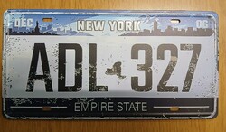 USA amerikai rendszám rendszámtábla ADL 327 New York Empire State