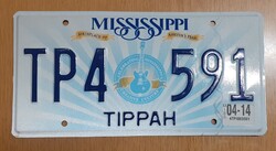 USA amerikai rendszám rendszámtábla TP4 991 Mississippi Tippah