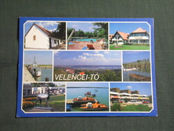 Képeslap,Velence,Velencei tó,kikötő,strand,halász csárda,étterem,szálló látkép,részlet, 2000-