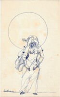 Németh Endre - 29,5 x 18 cm tus, papír 1970