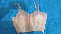 40 B vintage harisnyatartós top, testszínű nejlon melltartó, Kayser Tailored