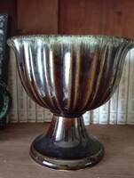 HULL USA vintage amerikai kerámia kaspó, kehely formájú váza