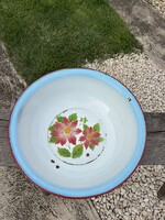 Budafoki 42 cm virágos Zománcozott Zománcos lavór Lavórtartóba falusi paraszti nosztalgia