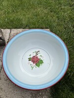 Budafoki 42 cm rózsás virágos Zománcozott Zománcos lavór Lavórtartóba falusi paraszti nosztalgia