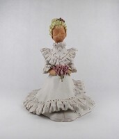 1V269 Large Ujpál György Sitting Bride Ceramic Figurine