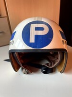 Ritka csehszlovák motorkerékpáros rendőrségi sisak (TVAR Pardubice)