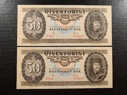 ***  UNC 1980-as "D" 50 ft sorszámkövető pár ***