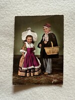 Antik, régi  Normandiai  népviseleti ruhás képeslap  -  Postatiszta                 - 25. doboz