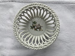 Herendi porcelán fonott kosár 8cm átmérő, 1 Rotschild, 1 Viktoria