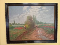 Régi Balogh András olaj,vászon tájkép festmény(75 X 100)