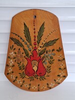 Régi, retró, kézzel festett vágódeszka, falidísz