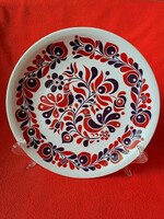 Retro Alföldi porcelán pávás / madaras falitányér,  falidísz
