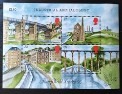 Angb5 / Anglia 1989 Iparrégészet blokk postatiszta