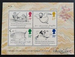Angb4 / Anglia 1988 Edward Lear blokk postatiszta