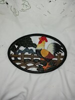 Kakasos festett öntöttvas edényalátét     H