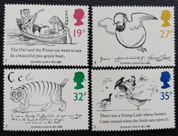 Ang1170-3 / Anglia 1988 Edward Lear bélyegsor postatiszta