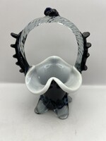 Régi fújt üveg kosár, kínáló. 5124