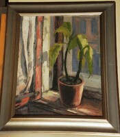 Herendi Gyula (1926-) : Virág ablakban