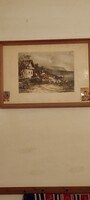 Tuka László: Vihar közeledik színes rézkarc 20/100.