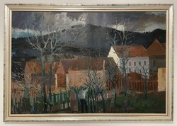 HATALMAS!!! Luzsicza Lajos (1920-2006) 116x166!!! cm EREDETI olajfestménye