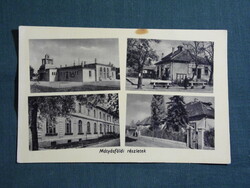 Képeslap,Mátyásföld,Budapest,mozaik,kultúrház,mozi,tanácsháza,fűszerbolt látkép,részlet, 1957-