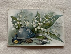Antik I világháborús  Francia szerencsehozó litho képeslap                         - 25. doboz