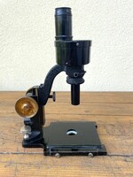 Antik binokuláris sztereo mikroszkóp Bausch & Lomb Optical Co. New York, műszaki régiség