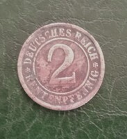 2 birodalmi pfennig birodalmi márka1924 Németország Weimari Köztársaság