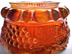 Fenton Carnival súlyos, irizalo gyümölcsös tál. 1,2kg!