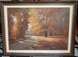 Rajczi Zoltán(1960-) Eredeti Műalkotása, Neves Kortárs Magyar Festő, Gyönyörű Őszi Tájképe