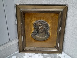 1,-Ft Antik gyönyörű Jézus bronz faldísz XIX. század vége .