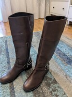 RALPH LAUREN női 37-es barna bőrcsizma, térdcsizma