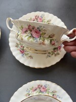 Royal Albert Moss Rose krémleveses csészék alátéttel- 6 db