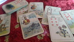 9 x 5, 5 cm-es , érdekes , általam nem ismert , régebbi kártya . 36 számozott lappal , ábrákkal .
