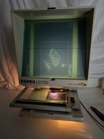 Agfa Gevaert Copex LD 75 D működő mikrofilm olvasó, korabeli Renault filmekkel, autó diagnosztika