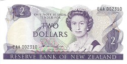 2 dollár 1981-85 Új Zéland H.R.Hardie Erzsébet királynő UNC